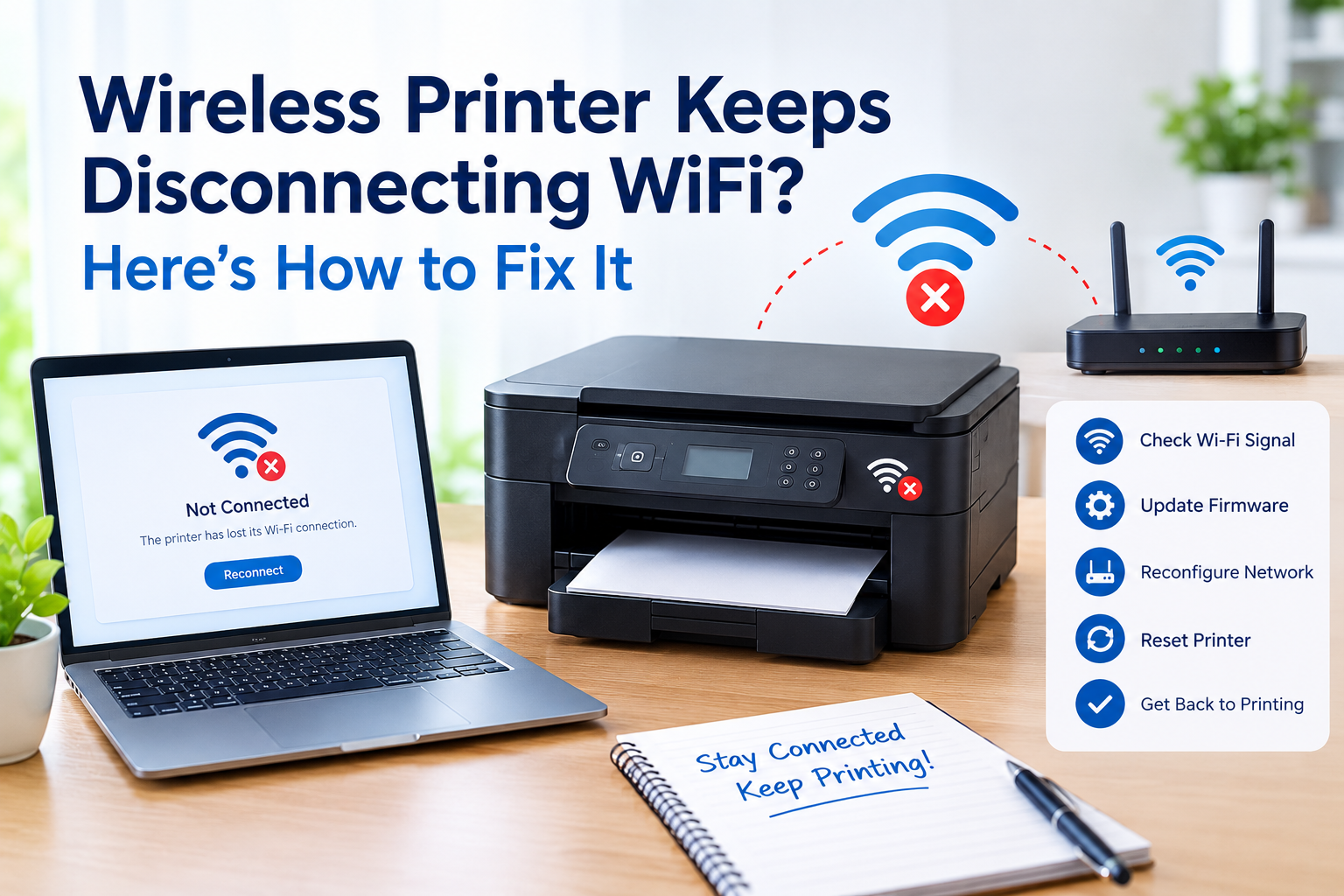 Wireless Printer Keeps Disconnecting from Wi-Fi? Stable Fix Guide